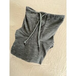 PrAna Cowl Neck Funnel Pullover Size L Drawstrings Green